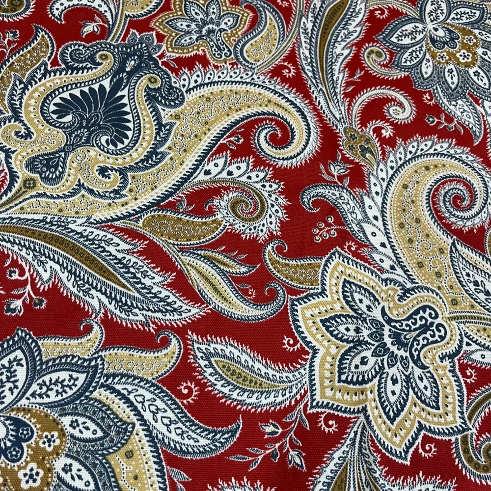 Waverly Traditions Red‎ Paisley Tassel Window Valance Vtg Boho Traditional 26x24